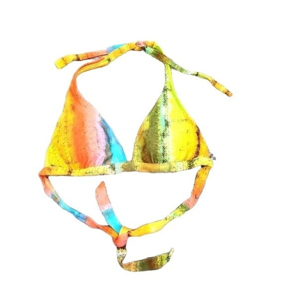 Raisins watercolor triangle bikini swimsuit top women's size medium new